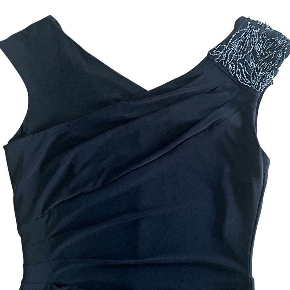 Ralph Lauren Evening Black Dress with shoulder beaded accent